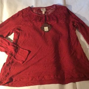 #66 red long sleeve shirt